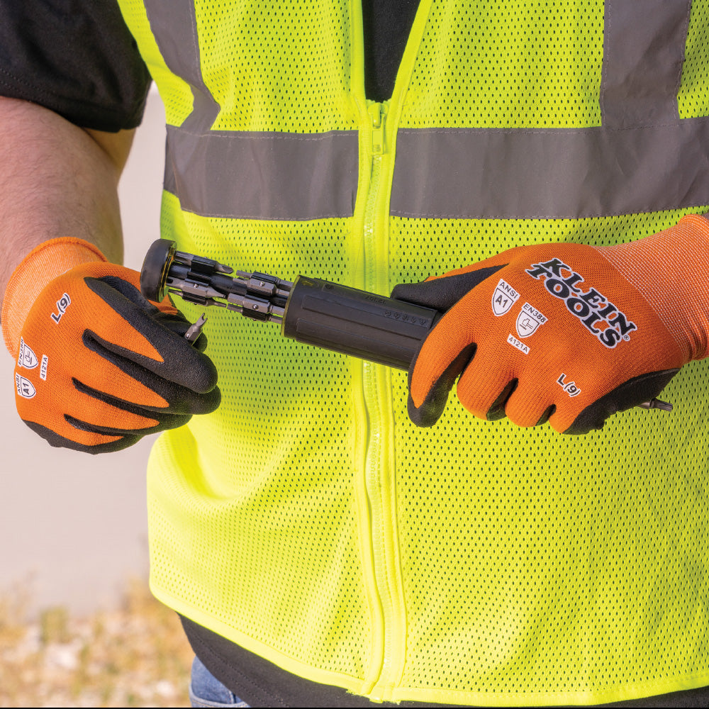 Klein Tools 60579 | Knit Dipped Gloves, Cut Level A1, Touchscreen, Small, 2-Pair