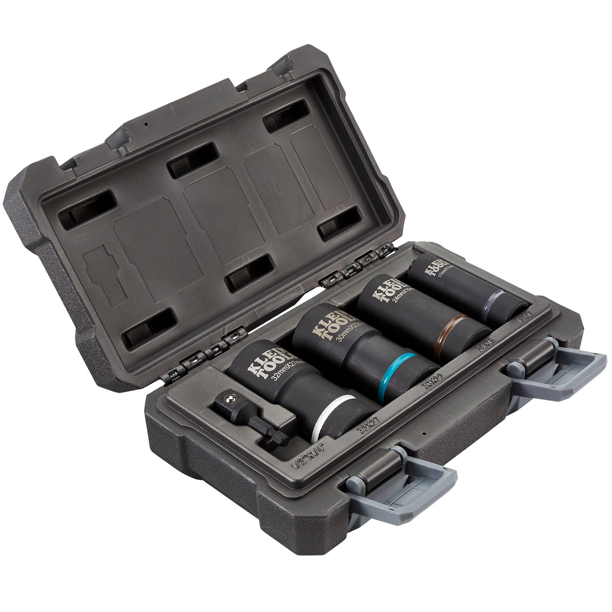 Klein Tools 66050E | 2-in-1 Metric Impact Socket Set, 12-Point, 5-Piece