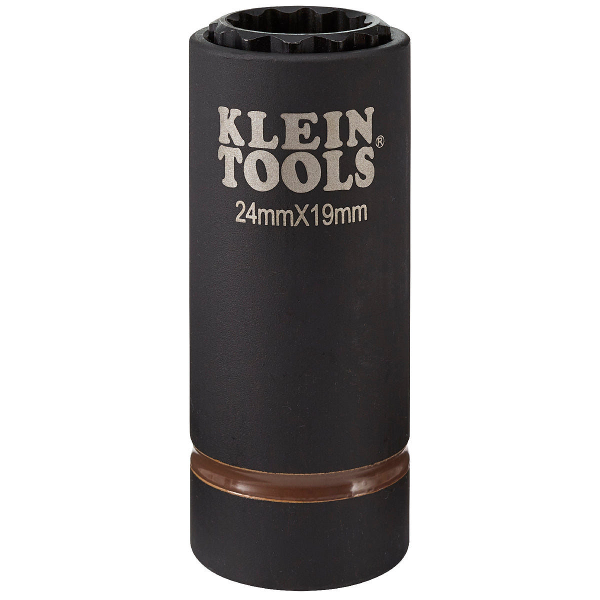 Klein Tools 66052E | 2-in-1 Metric Impact Socket, 12-Point, 24 x 19 mm