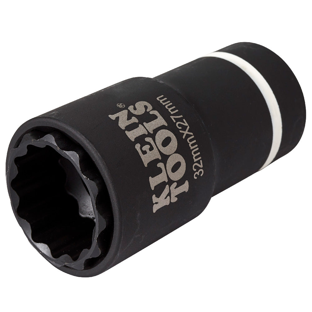 Klein Tools 66054E | 2-in-1 Metric Impact Socket, 12-Point, 32 x 27 mm