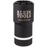 Klein Tools 66054E | 2-in-1 Metric Impact Socket, 12-Point, 32 x 27 mm