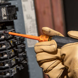 Klein Tools 6924INS | Slim-Tip Insulated Screwdriver, 1/4-Inch Cabinet, 4-Inch Round Shank