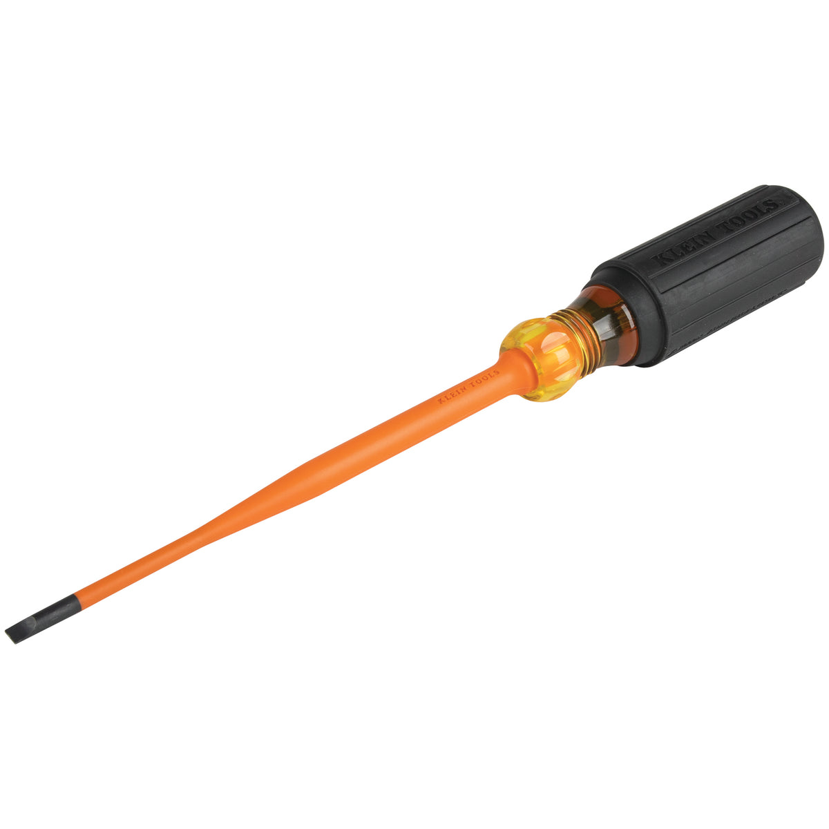 Klein Tools 6916INS | Slim-Tip Insulated Screwdriver, 3/16-Inch Cabinet, 6-Inch Round Shank