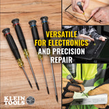 Klein Tools 85615 | Precision Screwdriver Set, Slotted, and Phillips 4-Piece