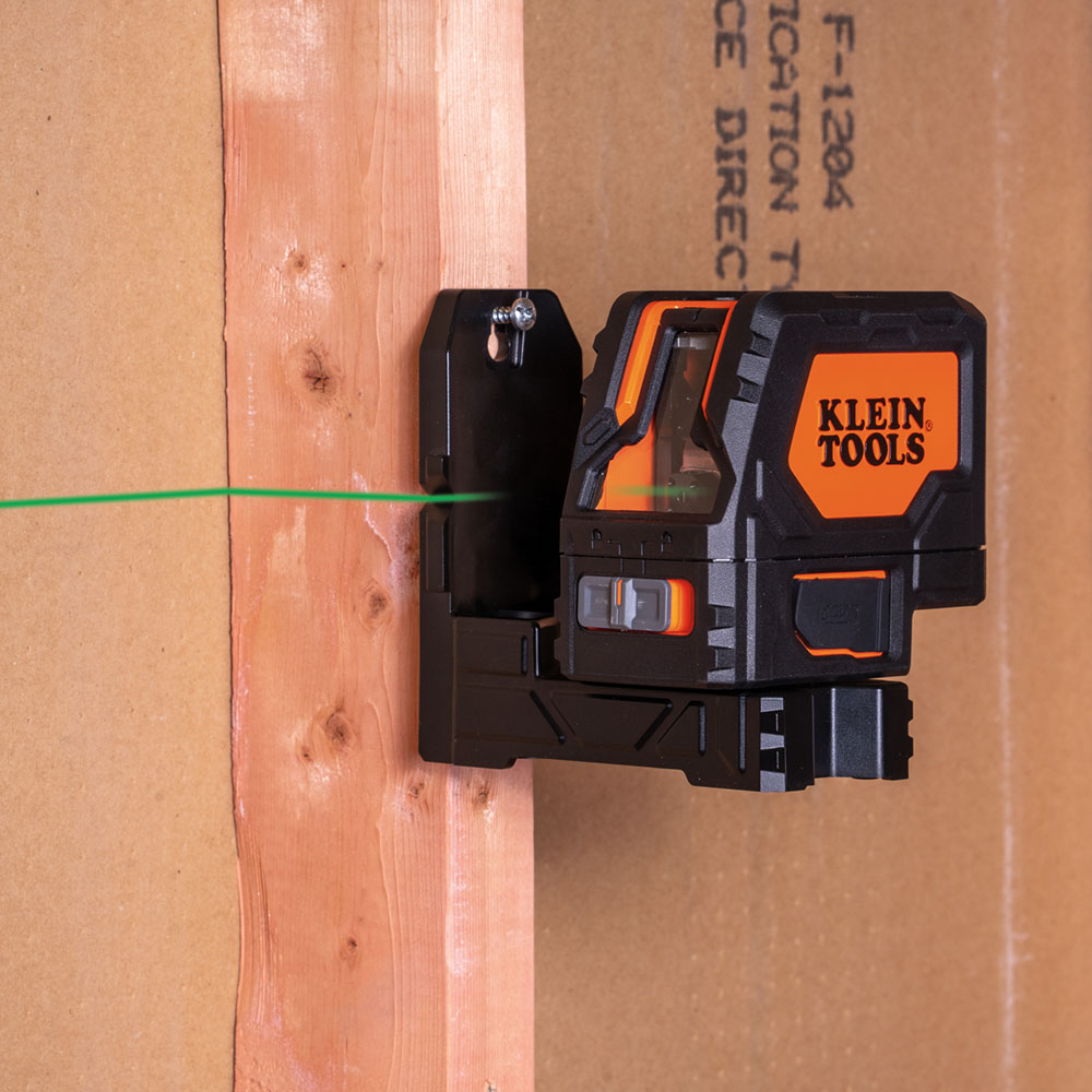 Klein Tools 93LCLGR | Rechargeable Self-Leveling Green Cross-Line Laser Level with Red Plumb