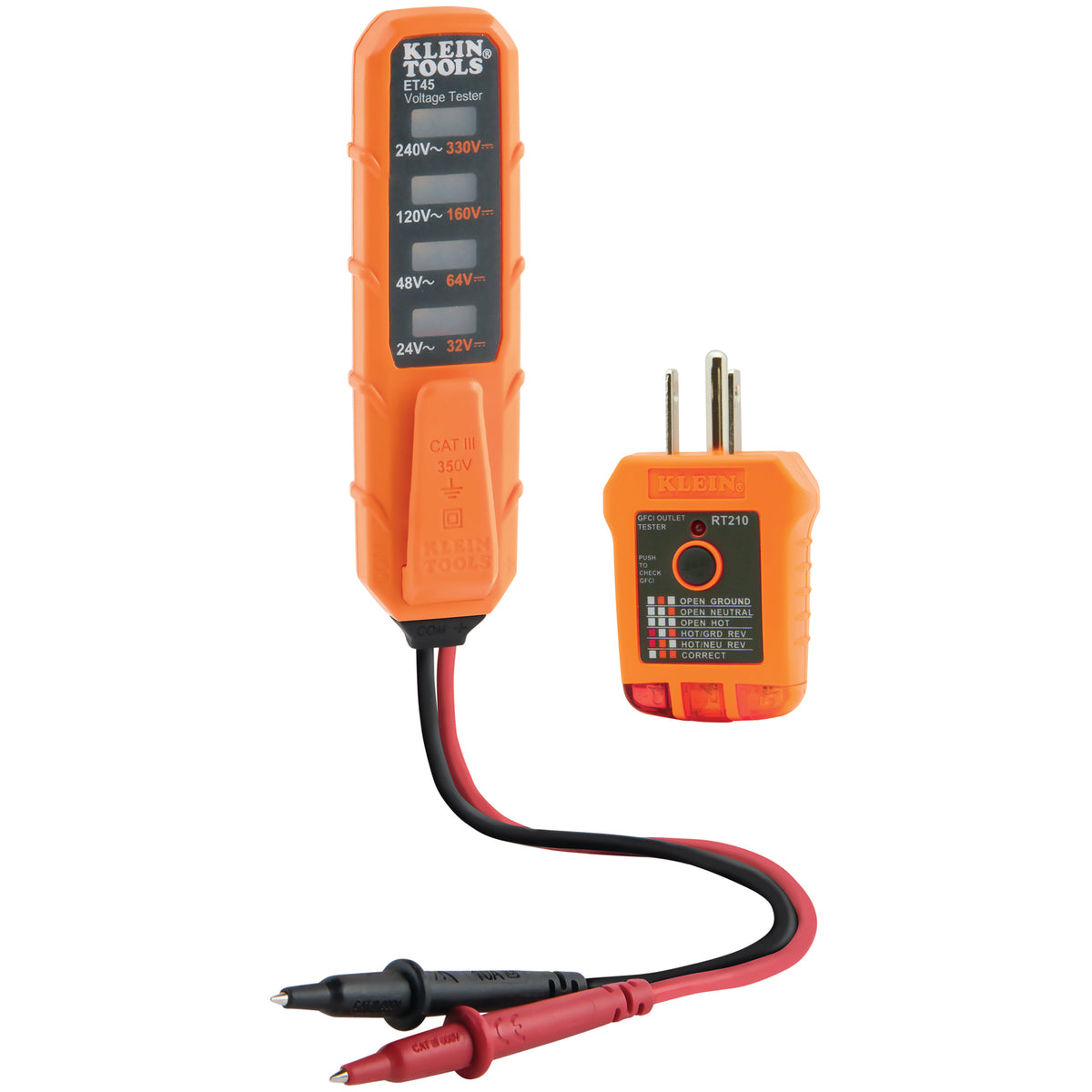Klein Tools ET45VP | AC/DC Voltage and GFCI Receptacle Outlet Test Kit