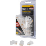 Klein Tools VDV826-704 | Pass-Thru Modular Data Plugs, RJ-45-CAT6A, UTP, 50-Pack