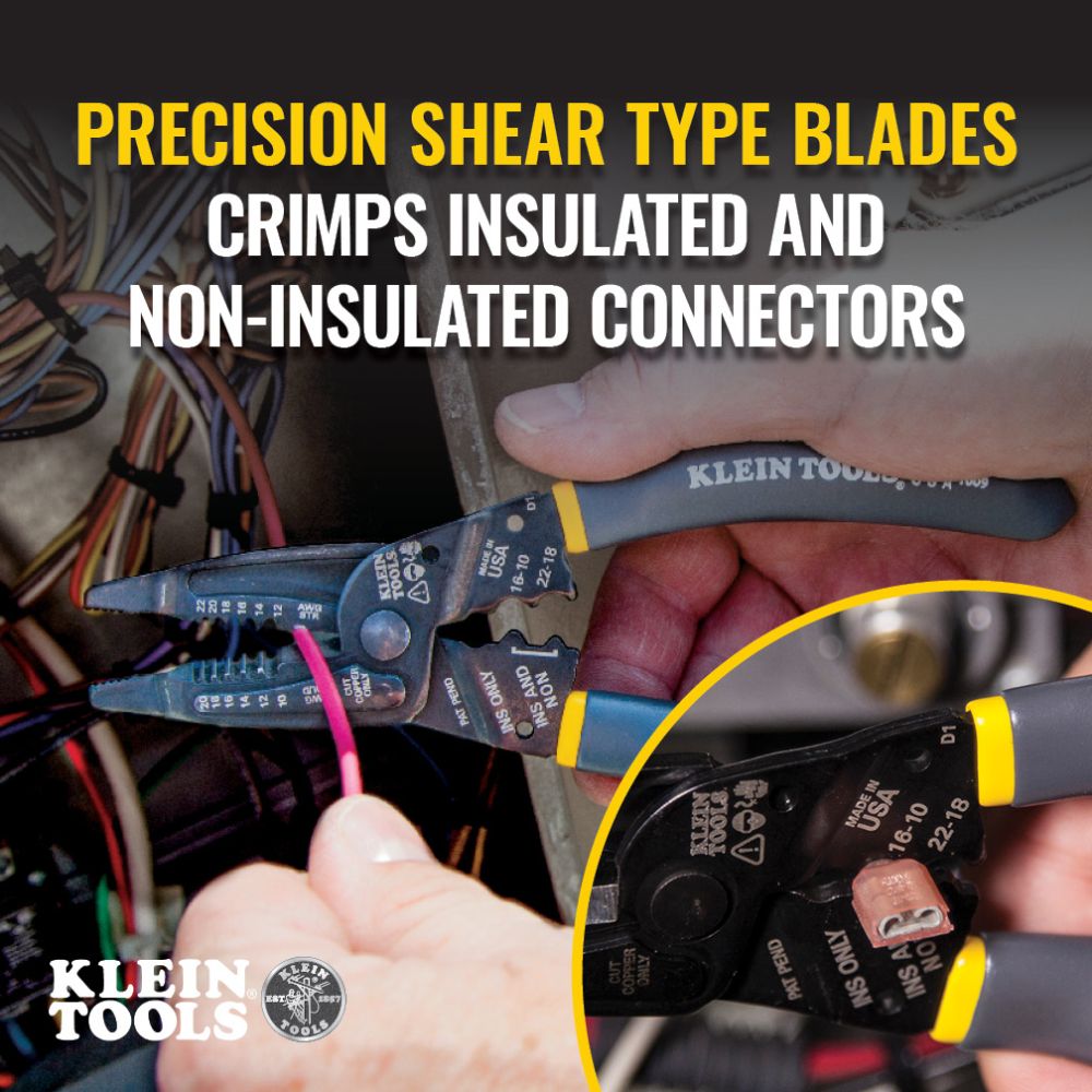 Klein Tools 1009 | Klein-Kurve Long-Nose Wire Stripper, Wire Cutter, Crimping Tool