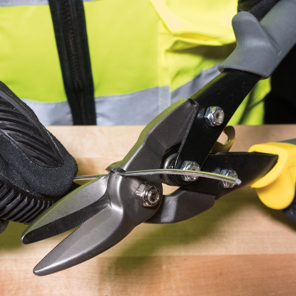 Klein Tools 1202S | Aviation Snips with Wire Cutter, Straight