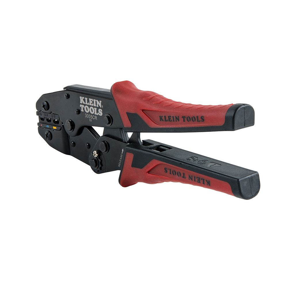 Klein Tools 3005CR | Ratcheting Crimper, 10-22 AWG - Insulated Terminals