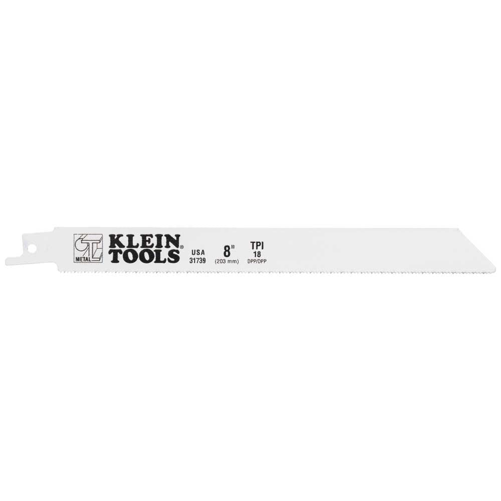 Klein Tools 31739 | Reciprocating Saw Blades, 18 TPI, 8-Inch, 5-Pack