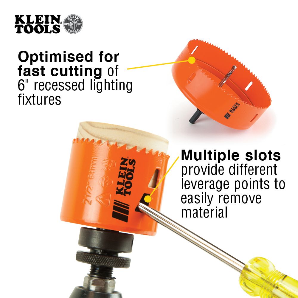 Klein Tools 31900 | Bi-Metal Hole Saw, 6-3/8-Inch