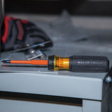 Klein Tools 32286 | Flip-Blade Insulated Screwdriver, 2-in1, Phillips Bit 1, Slotted Bit 3/16-Inch