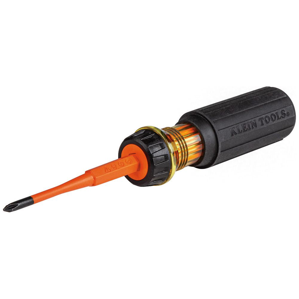 Klein Tools 32286 | Flip-Blade Insulated Screwdriver, 2-in1, Phillips Bit 1, Slotted Bit 3/16-Inch