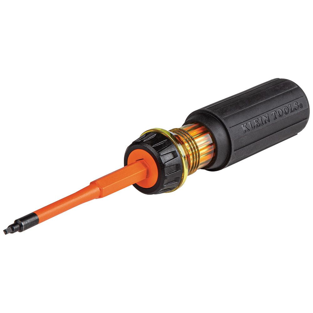 Klein Tools 32287 | Flip-Blade Insulated Screwdriver, 2-in-1, Square Bit 1 and 2