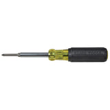Klein Tools 32560 | Multi-Bit Screwdriver / Nut Driver, 6-in-1, Extended Reach, Phillip, Slotted, Square