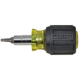 Klein Tools 32562 | Multi-Bit Screwdriver / Nut Driver, 6-in-1, Stubby, Philips, Slotted, Square Bits