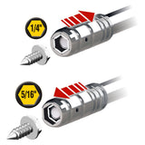 Klein Tools 65129 | 2-in-1 Nut Driver, Hex Head Slide Drive, 6-Inch
