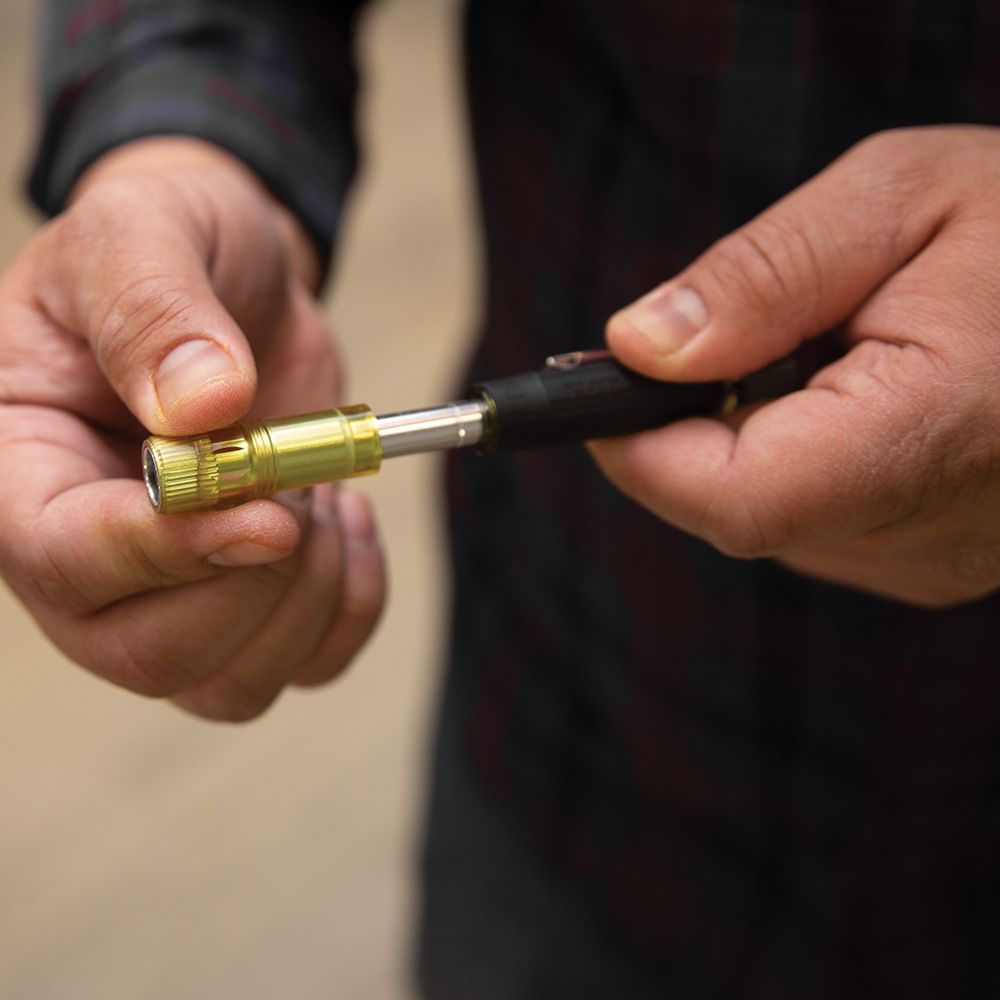Klein Tools 32613 | HVAC Pocket Screwdriver, 3-in-1, Phillips, Slotted, Schrader Bits