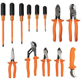 Klein Tools 33525SC | 1000V Insulated Utility Tool Kit in Roll Up Pouch, 13 Piece