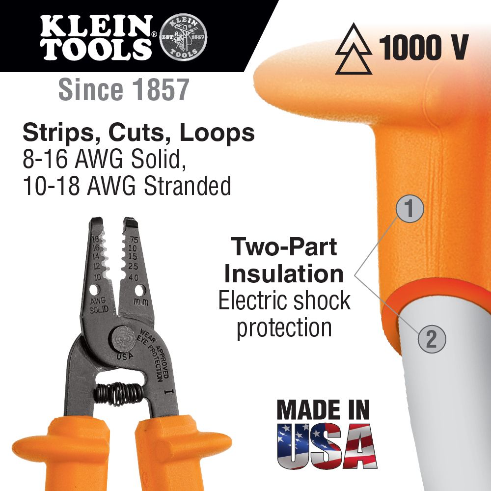 Klein Tools 33526 | Basic 1000V Insulated Tool Kit, 1000-Volt, 8-Piece