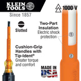 Klein Tools 33528 | Screwdriver Set, 1000V Insulated Slotted and Phillips, 9-Piece