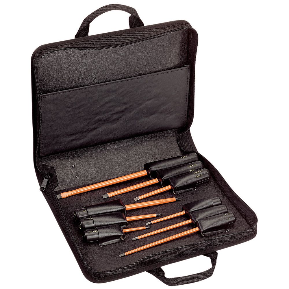 Klein Tools 33528 | Screwdriver Set, 1000V Insulated Slotted and Phillips, 9-Piece