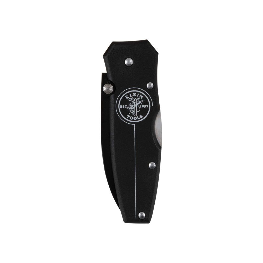 Klein Tools 44000-BLK | Black Lightweight Lockback Knife 2-1/4-Inch Drop Point Blade