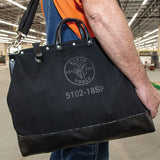 Klein Tools 510218SPBLK | Deluxe Tool Bag, Black Canvas, 13 Pockets, 18-Inch