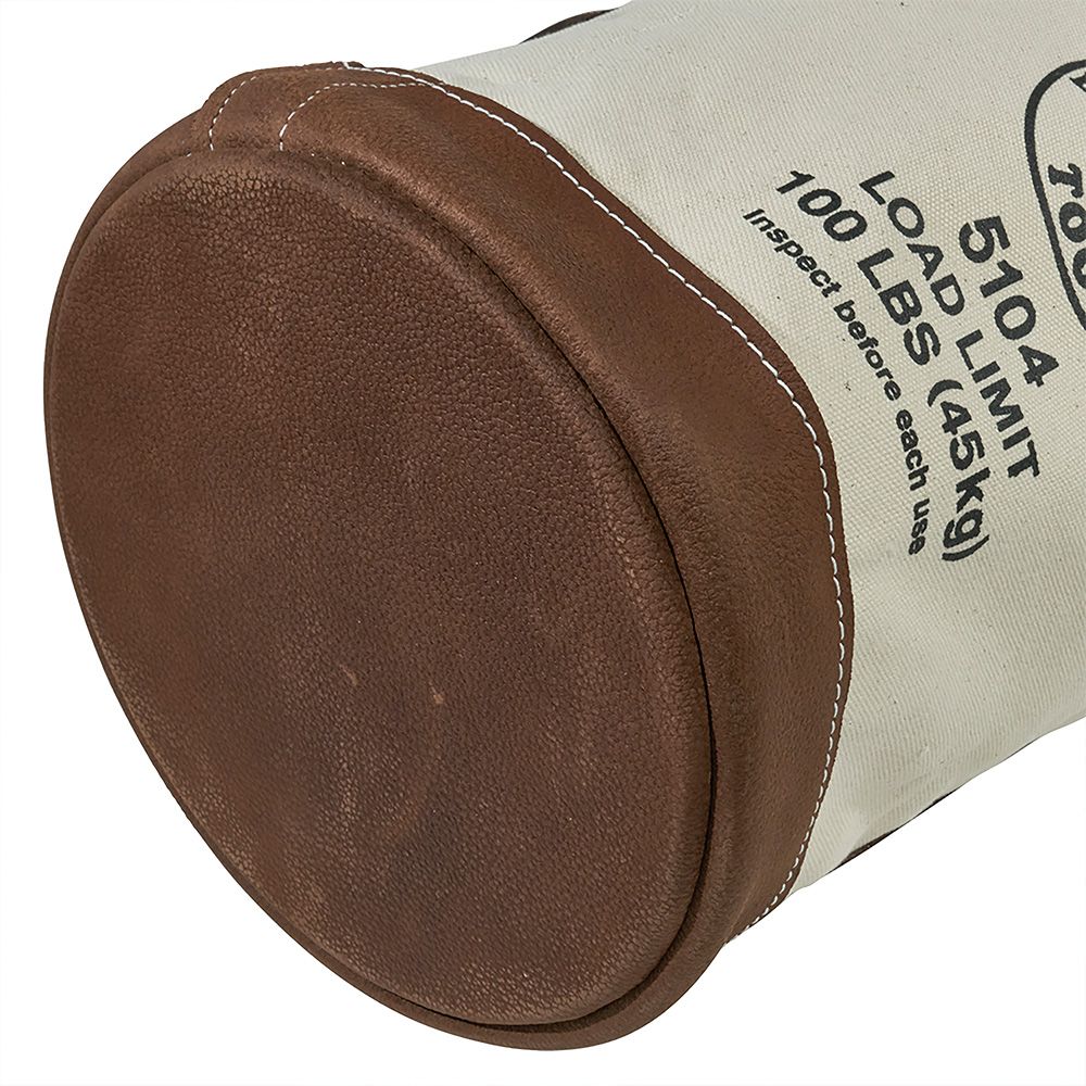 Klein Tools 5104 | Canvas Bucket with Leather Bottom, 12-Inch