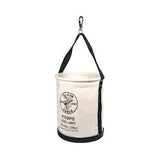 Klein Tools 5109PS | Canvas Bucket, Wide Straight-Wall with Pocket, Swivel Snap, 12-Inch
