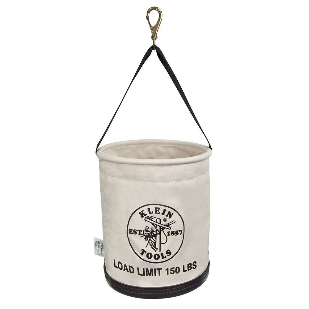 Klein Tools 5109SLR | Canvas Bucket, All-Purpose with Drain Holes, 12-Inch