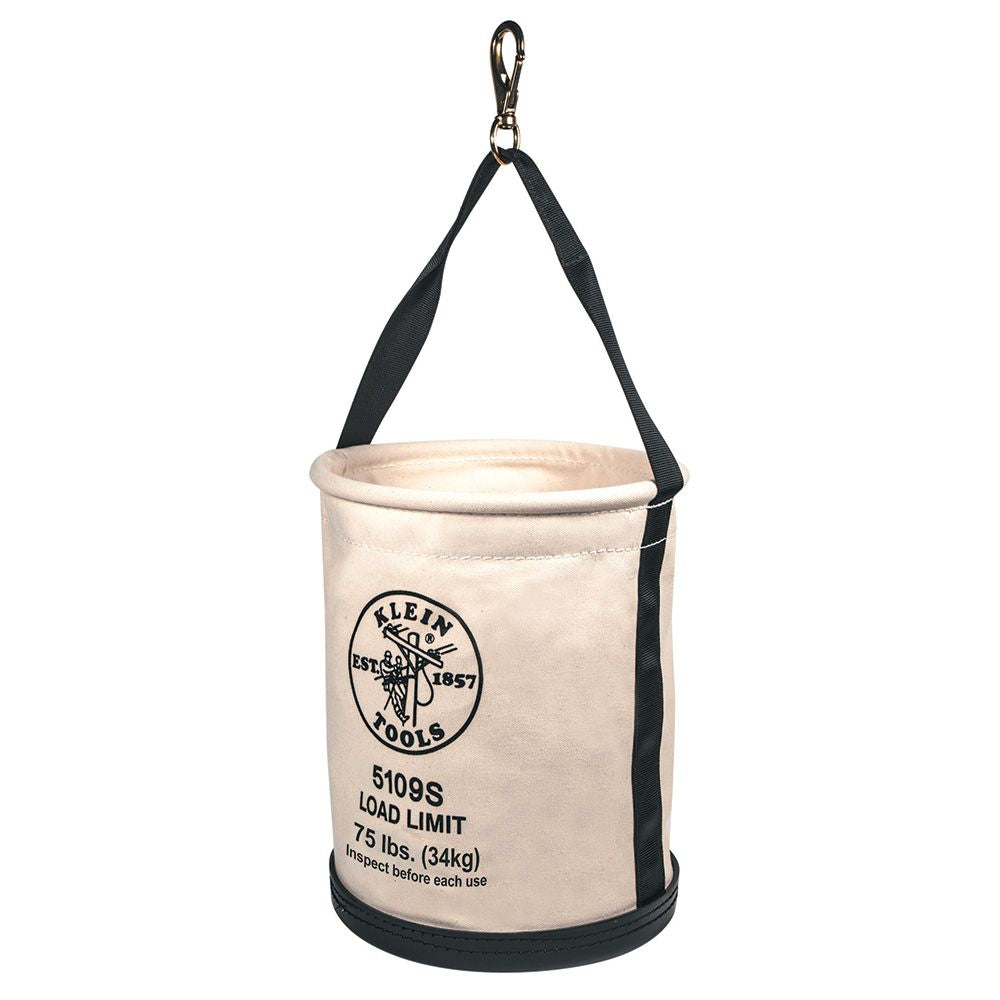 Klein Tools 5109S | Canvas Bucket, Straight Wall with Swivel Snap, 12-Inch