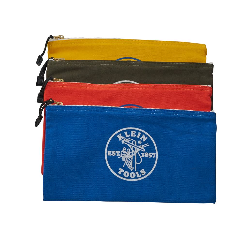 Klein Tools 5140 | Canvas Bag 4 Pack Olive/Orange/Blue/Yellow