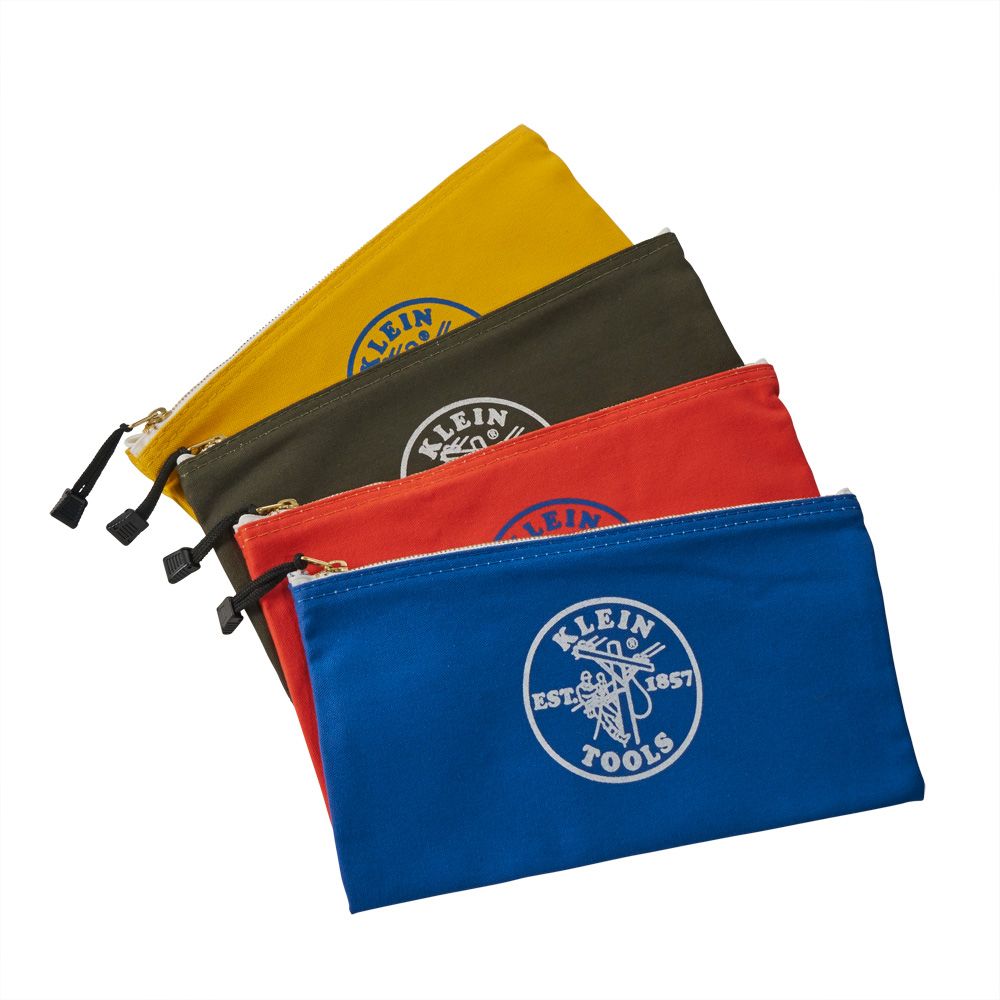 Klein Tools 5140 | Canvas Bag 4 Pack Olive/Orange/Blue/Yellow