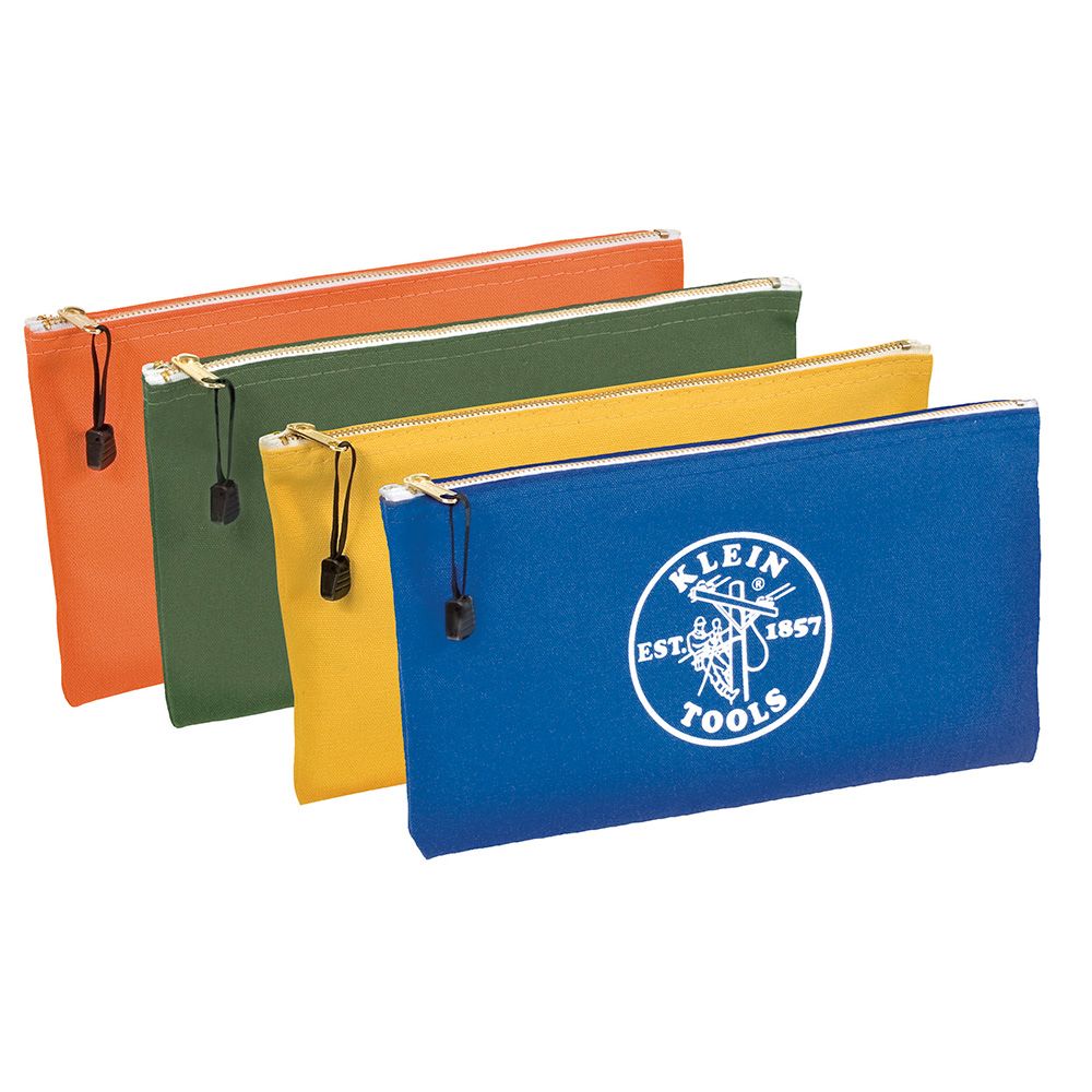 Klein Tools 5140 | Canvas Bag 4 Pack Olive/Orange/Blue/Yellow