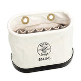 Klein Tools 5144B | Canvas Bucket, 15 Interior Pocket Aerial Oval Bucket