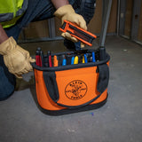 Klein Tools 5144HBS | Hard-Body Bucket, 15-Pocket Oval Bucket, Orange/Black
