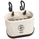 Klein Tools 5144 | Canvas Bucket, 15-Pocket Aerial Oval Bucket with Hooks