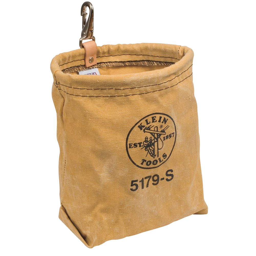 Klein Tools 5179S | Tool Pouch, Water-Repellent Bag with Snap Clip, 7.5 x 7 x 3.5-Inch