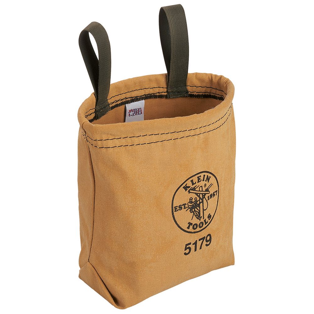 Klein Tools 5179 | Tool Pouch, Water-Repellent Bag with Belt Loops, 7.5 x 7 x 3.5-Inch