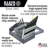Klein Tools 53001 | Regular-Point Drill-Bit Set, 15-Piece