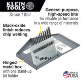 Klein Tools 53002 | Regular-Point Drill-Bit Set, 13-Piece