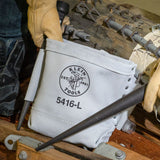 Klein Tools 5416L | Tool Bag, Bull-Pin and Bolt Bag, Tunnel Loop, Leather, 5 x 10 x 9-Inch