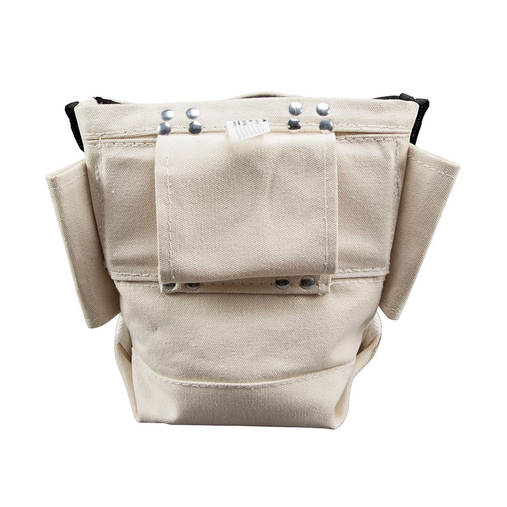 Klein Tools 5416TBR | Tool Pouch, Bolt Retention Pouch, Canvas, Tunnel Connect, 5 x 10 x 9-Inch