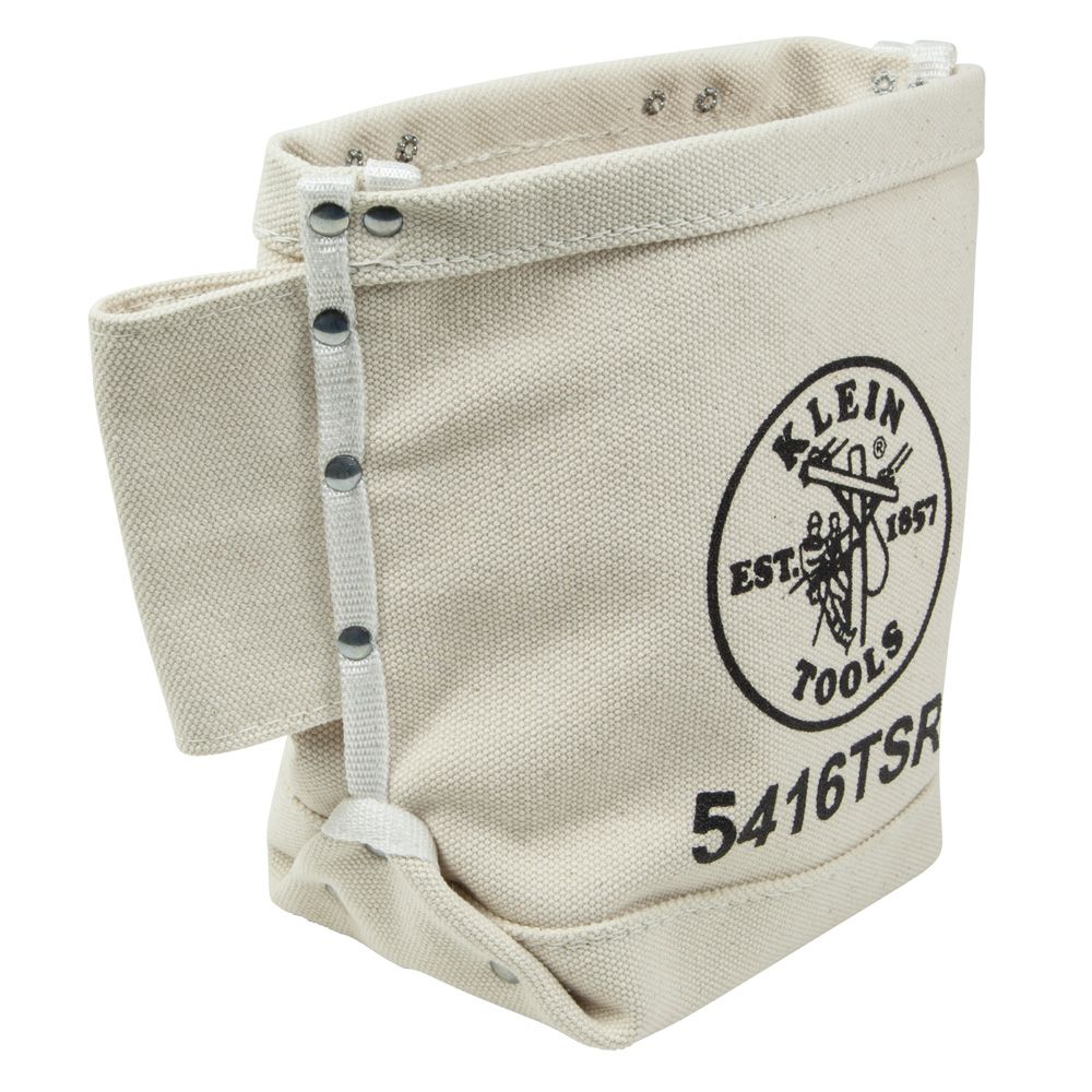 Klein Tools 5416TSR | Tool Bag, Bolt Bag with Drain Holes, No. 4 Canvas, 5 x 9 x 10-Inch