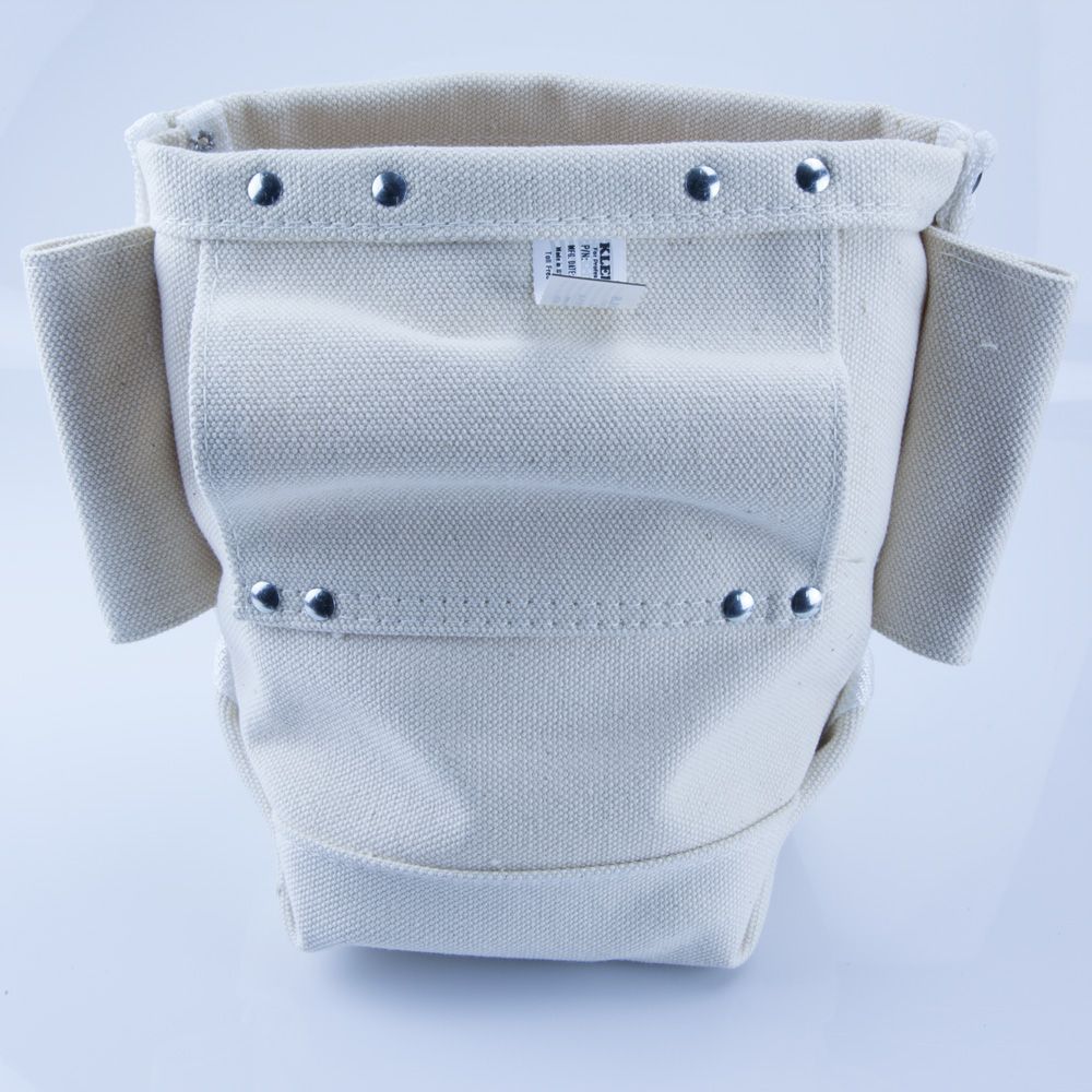 Klein Tools 5416T | Tool Bag, Bull-Pin and Bolt Bag, Tunnel Loop, Canvas, 5 x 10 x 9-Inch