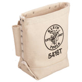 Klein Tools 5416T | Tool Bag, Bull-Pin and Bolt Bag, Tunnel Loop, Canvas, 5 x 10 x 9-Inch