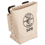 Klein Tools 5416 | Tool Bag, Bull-Pin and Bolt Pouch, Belt Strap Connect, 5 x 10 x 9-Inch