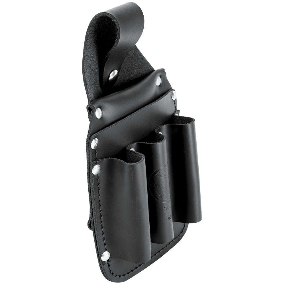 Klein Tools 5481 | Tool Pouch, Leather Pocket Tool Organizer, 6-Pockets, 5.75 x 2.5 x 10-Inch